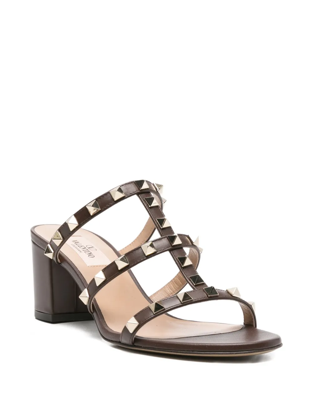 Valentino Garavani 60 mm Rockstud verfraaide sandalen Bruin