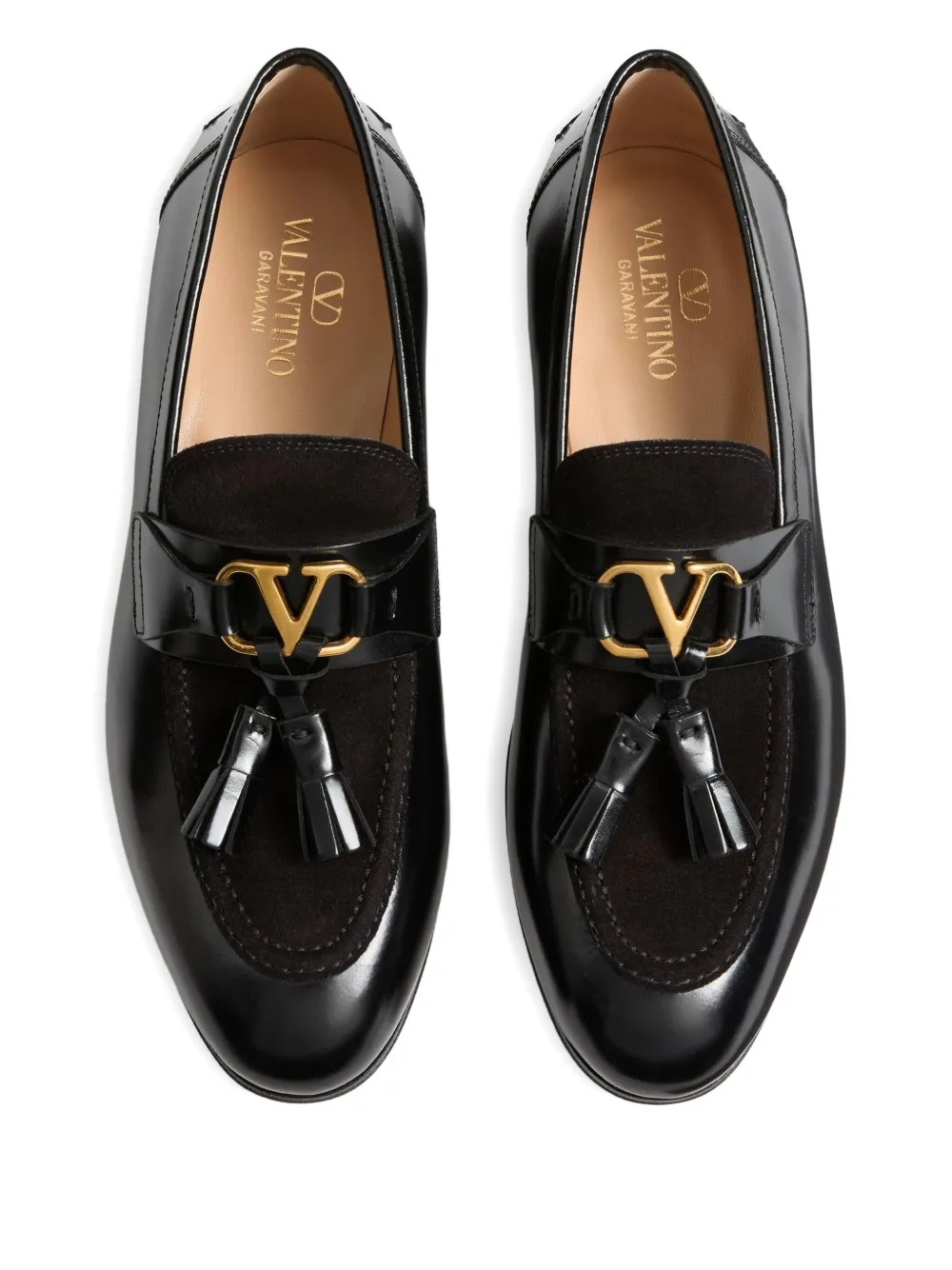 Valentino Garavani Vaniteux leren loafers Zwart