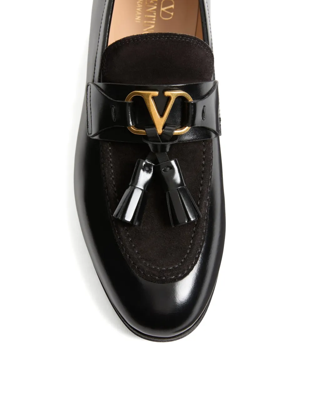 Valentino Garavani Vaniteux leren loafers Zwart