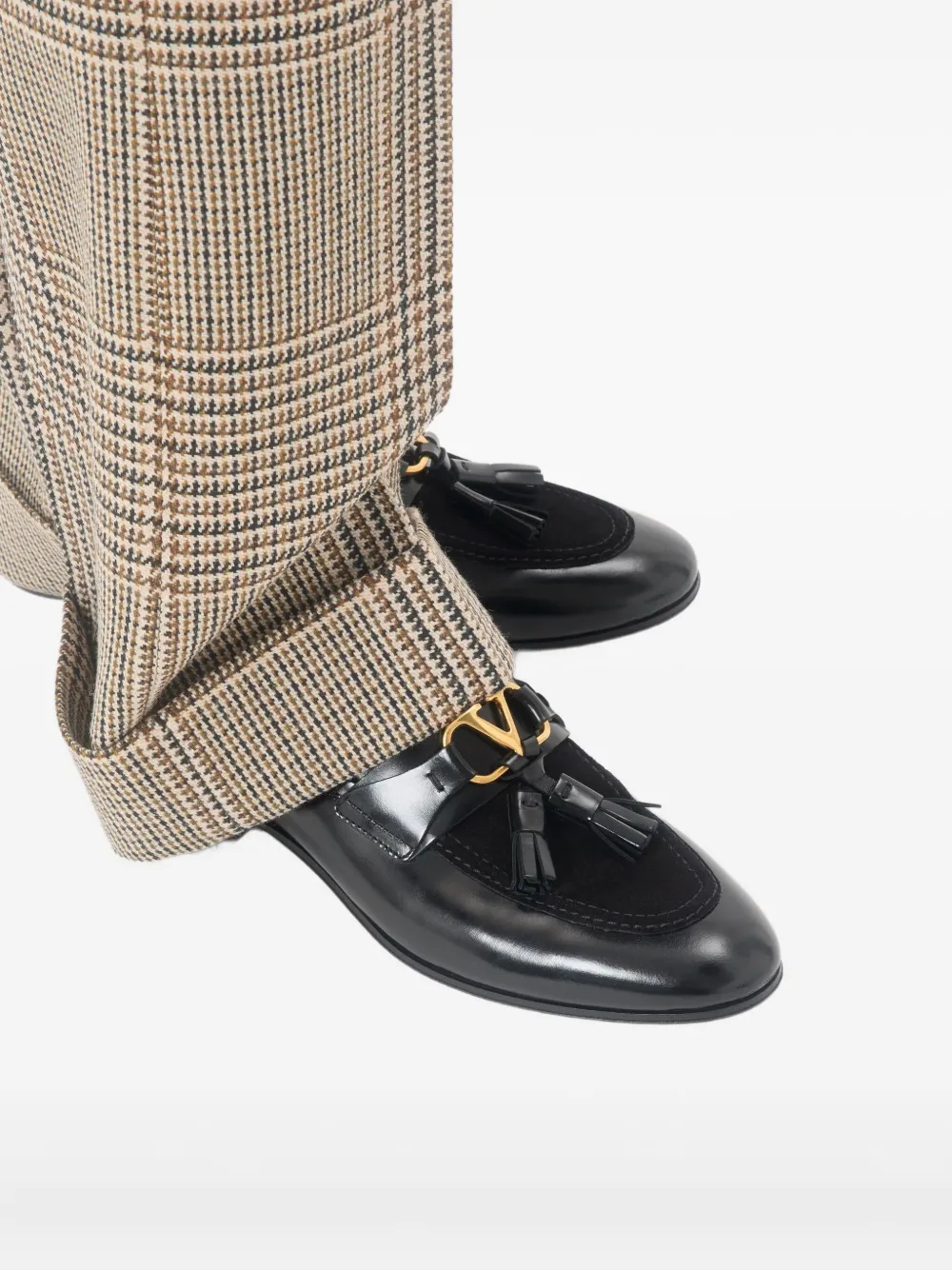 Valentino Garavani Vaniteux leren loafers Zwart