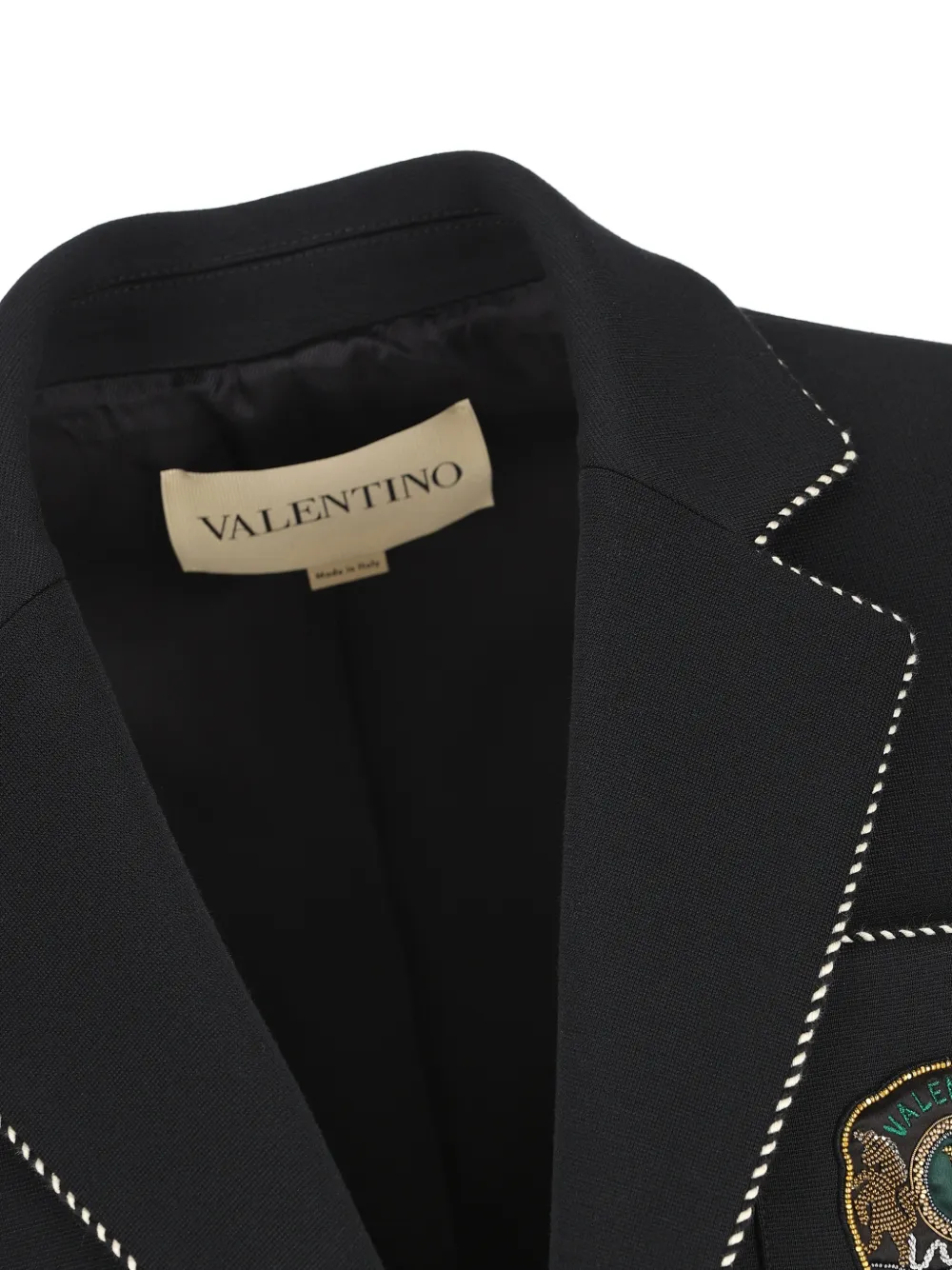 Valentino Garavani wollen jack met enkele rij knopen Zwart