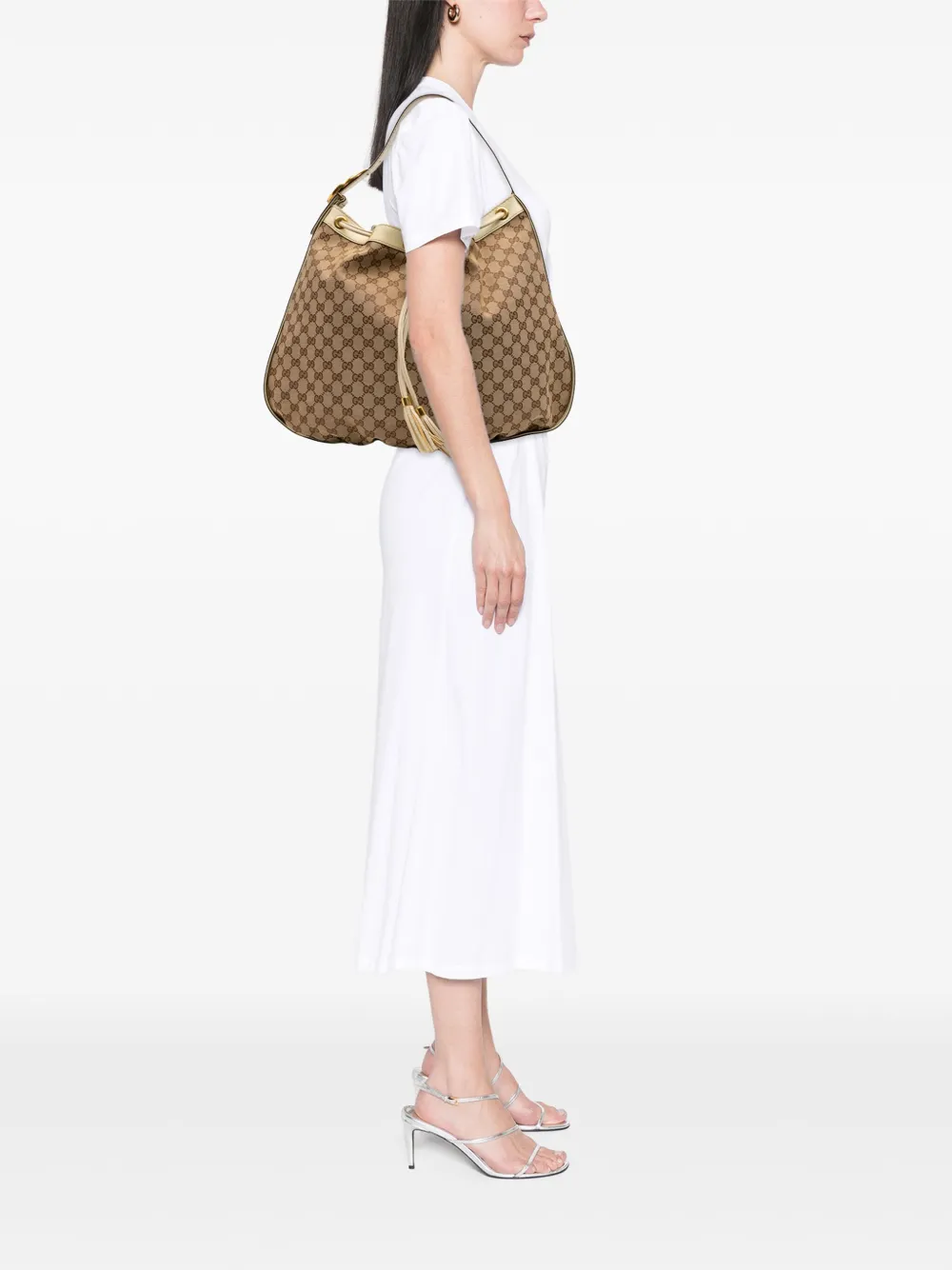 Gucci Pre-Owned 2016-2025 GG Canvas Interlocking Icon Drawstring Hobo shoulder bag | Pre-Owned | Image 2