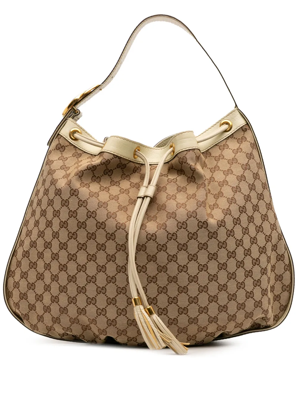 Gucci Pre-Owned 2016-2025 GGキャンバス インターロッキング アイコン ホーボーショルダーバッグ - ブラウン Gucci Pre-Owned 2016-2025 GGキャンバス インターロッキング アイコン ホーボーショルダーバッグ - ブラウン