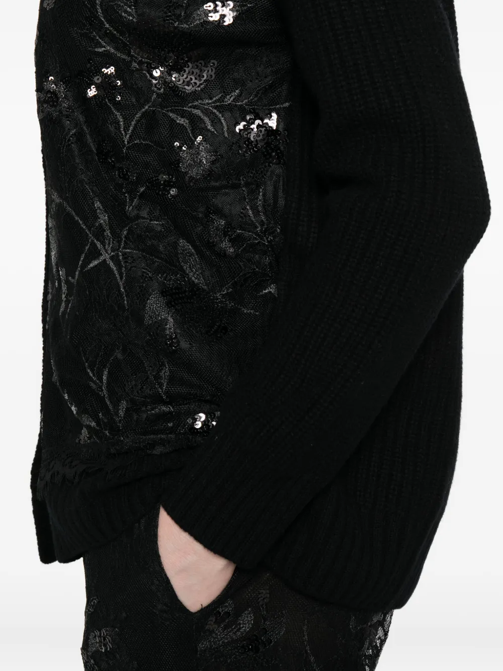 Ermanno Firenze Sequin-embellished Cardigan In Black