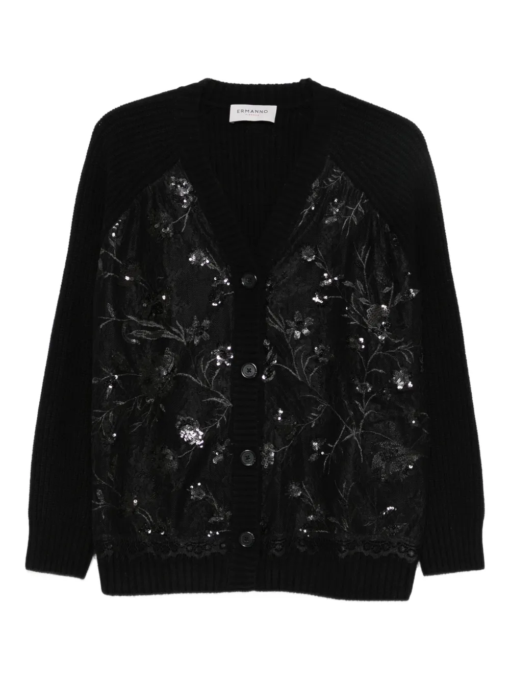 ERMANNO FIRENZE  sequin-embellished cardigan | Black | Image 1
