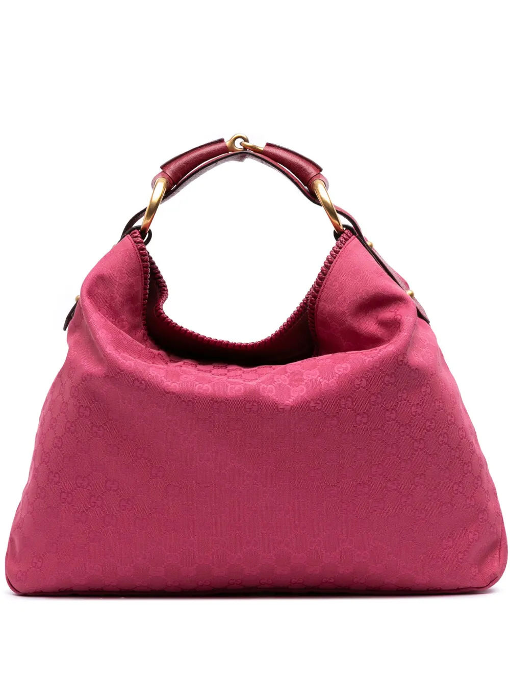 Gucci Pre-Owned 2000-2015 Large GG Canvas Horsebit hobo bag | Pink | Image 1