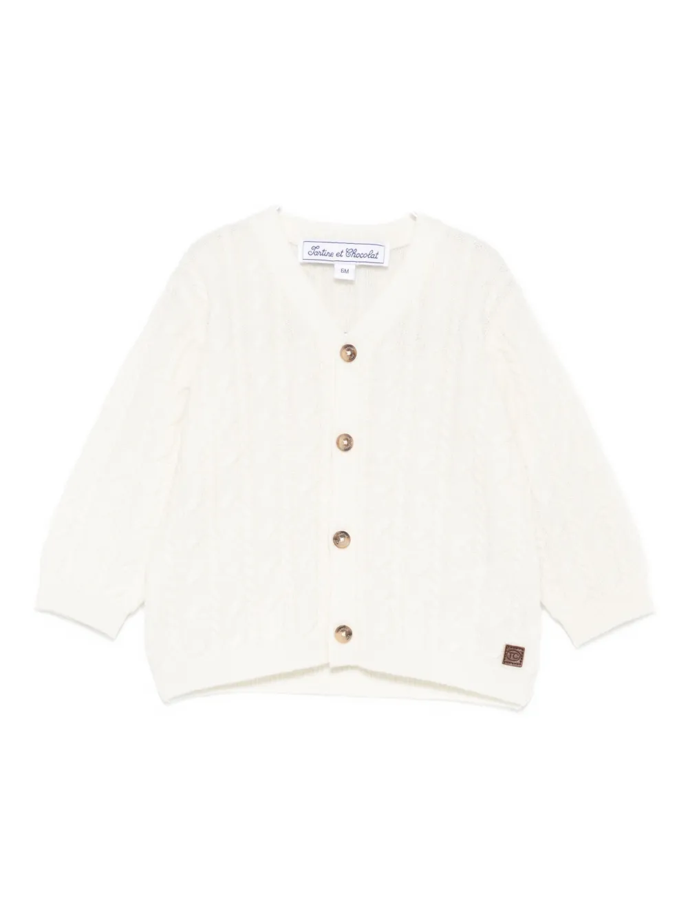 Tartine Et Chocolat Cashmere Cardigan In White