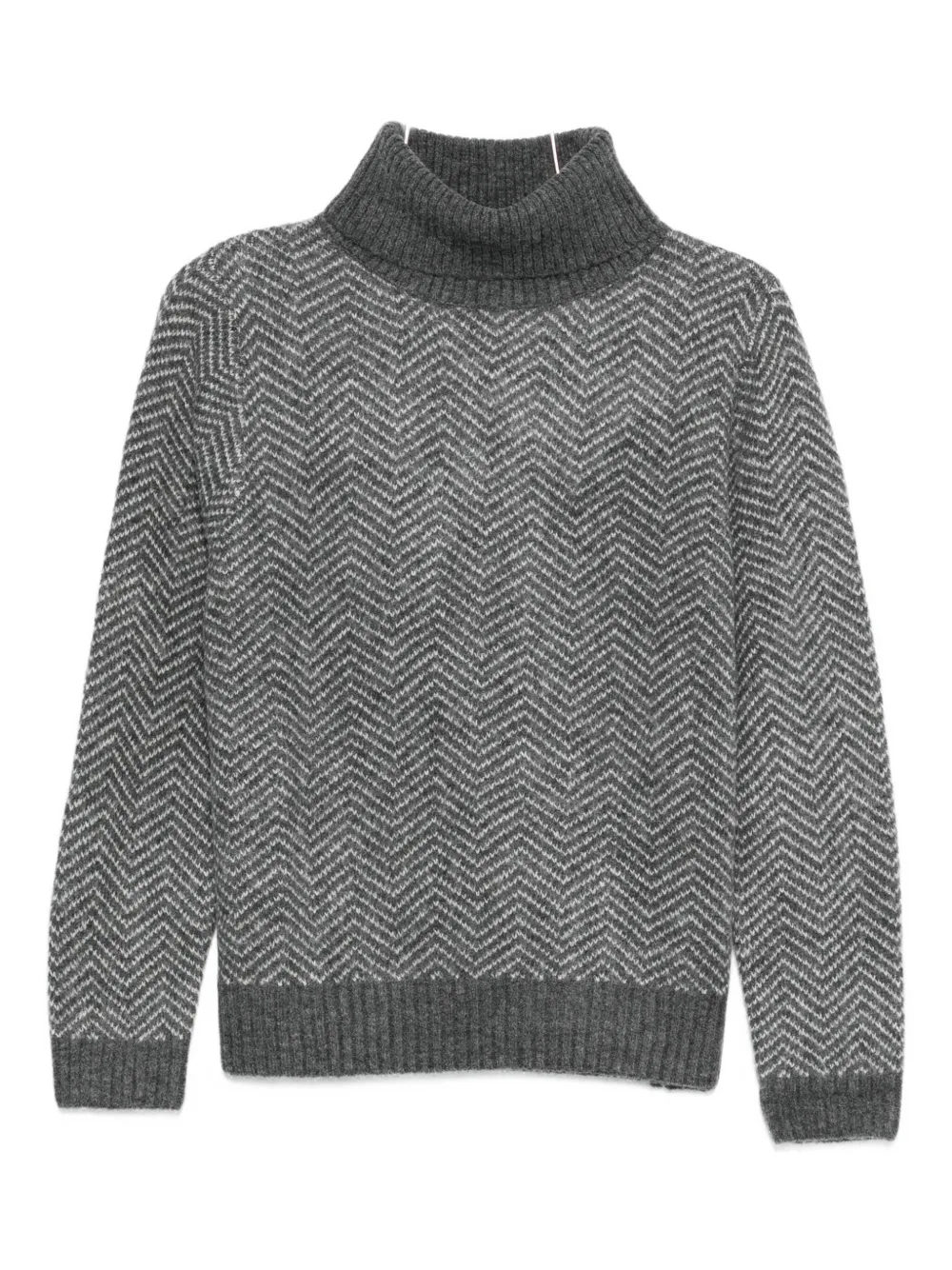 YERSE herringbone-pattern turtleneck sweater | Grey | Image 1