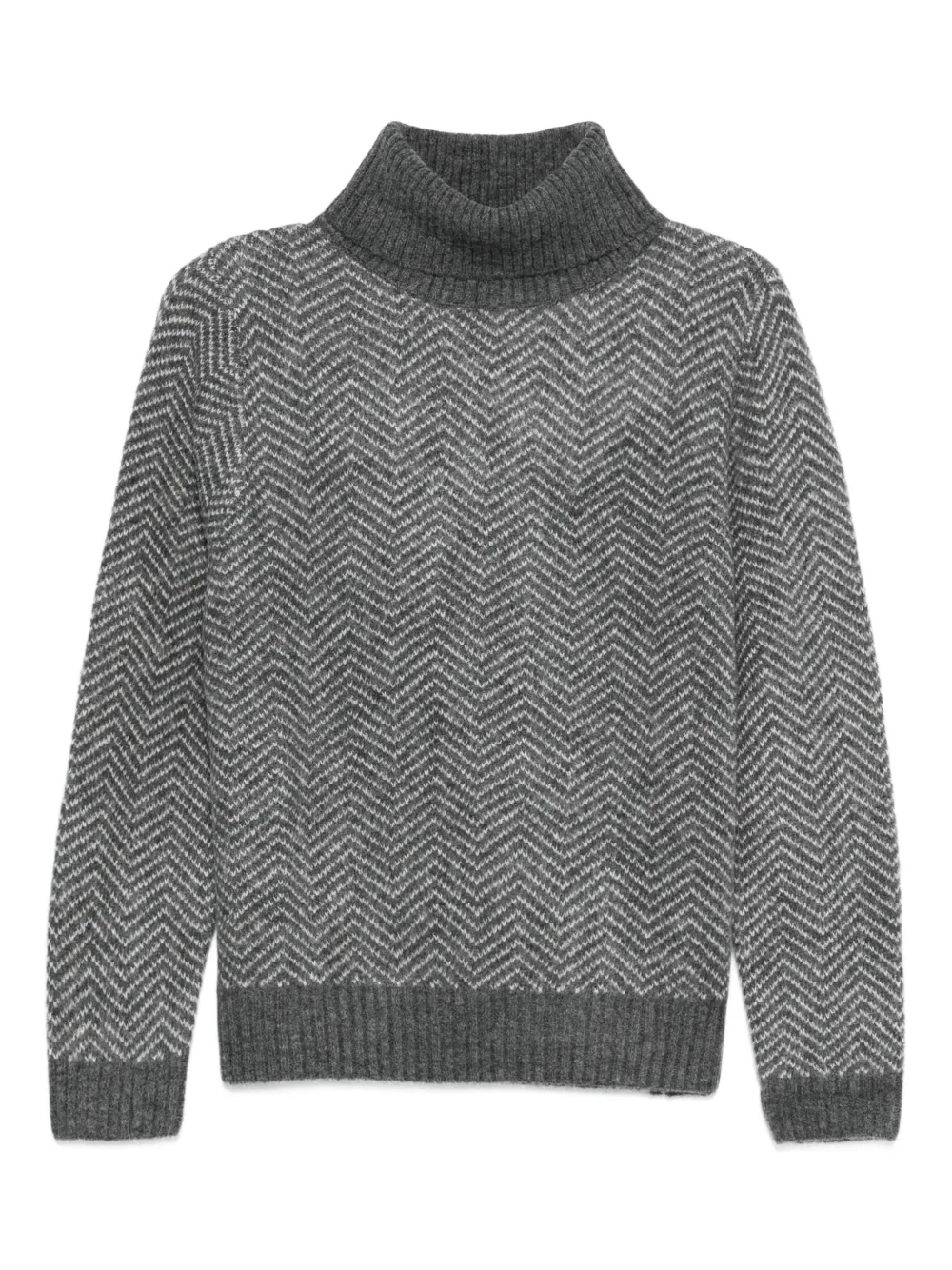 YERSE herringbone-pattern turtleneck sweater | Grey | Image 1