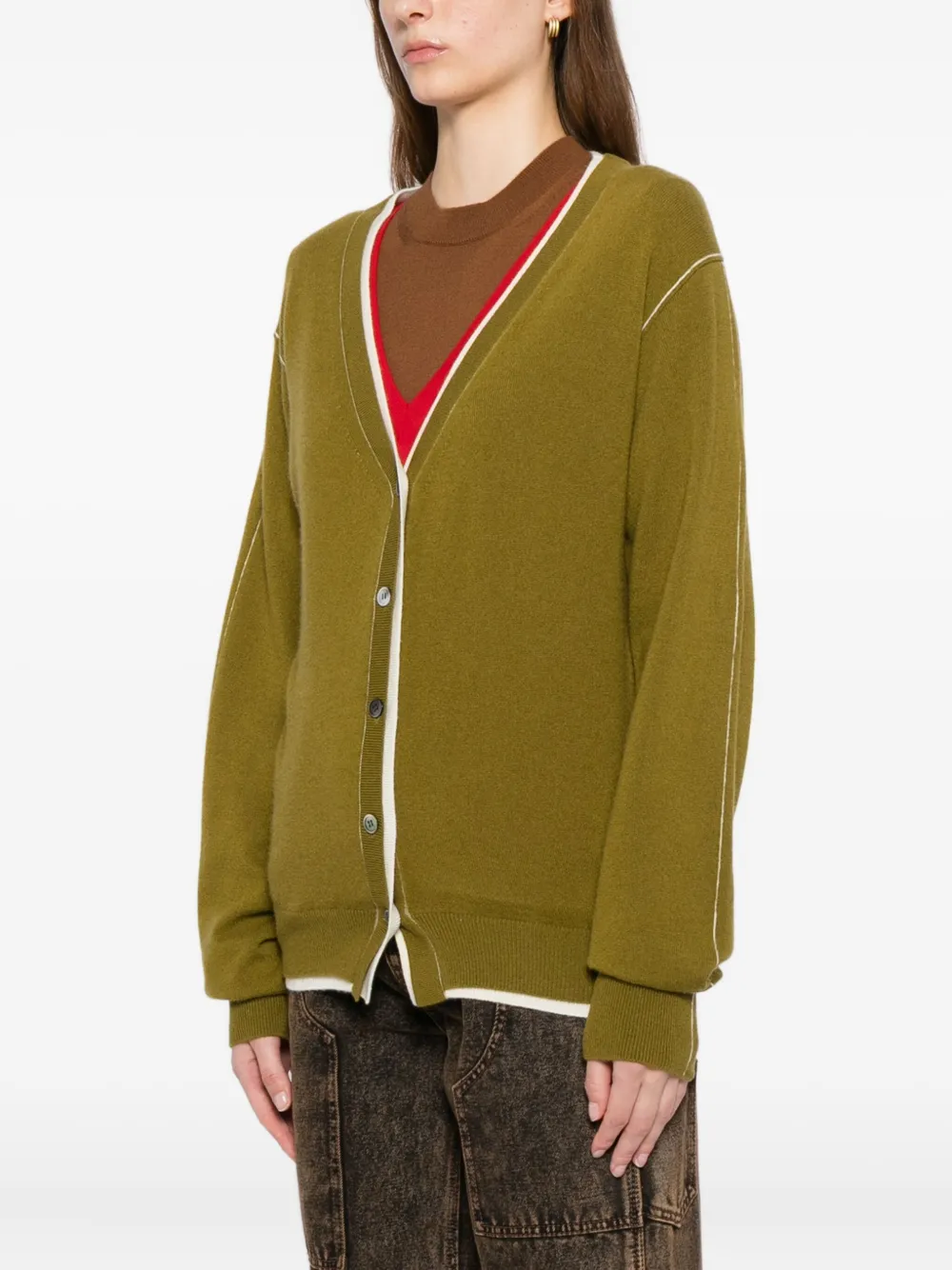 Cuddleup Cashmere Cardigan In Green