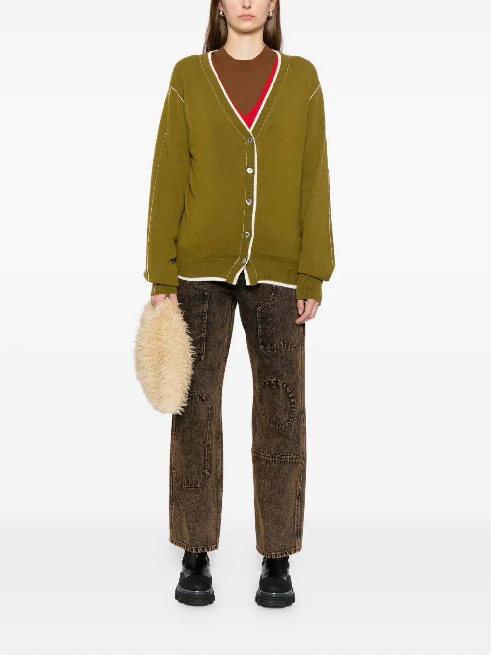 Cuddleup Cashmere Cardigan In Green