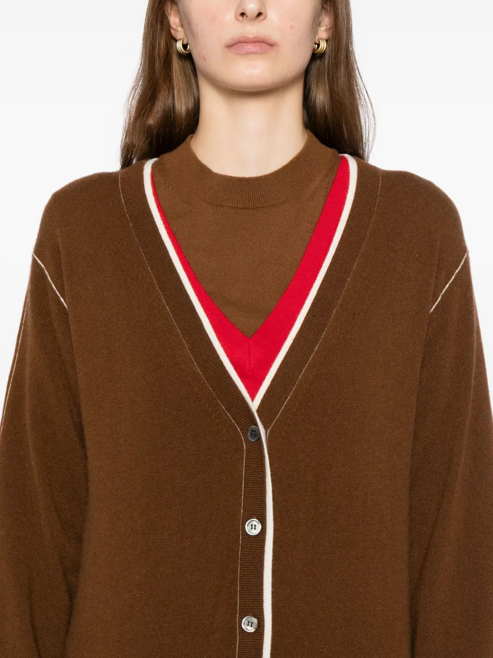 Cuddleup Cashmere Cardigan In Brown