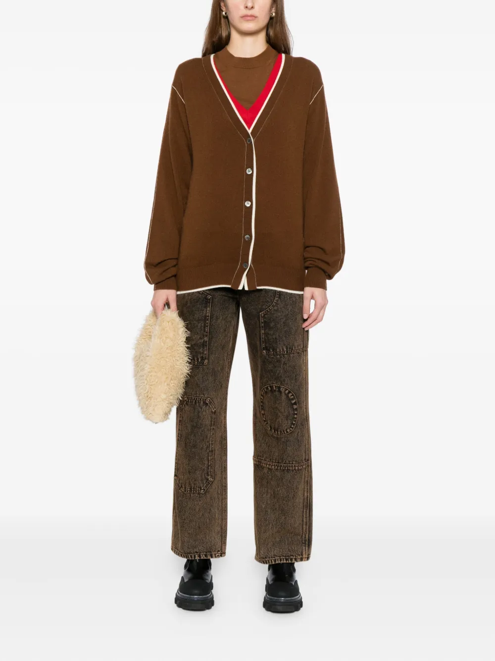 Cuddleup Cashmere Cardigan In Brown