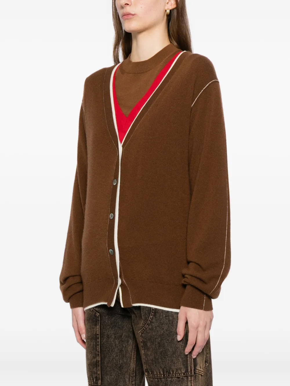 Cuddleup Cashmere Cardigan In Brown