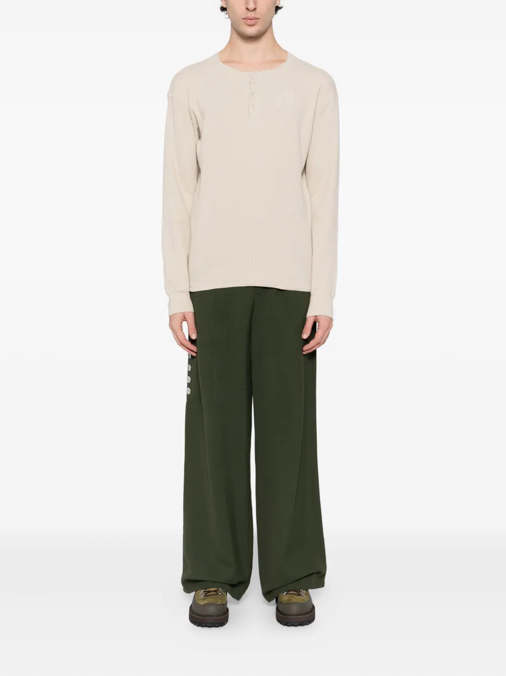 KAMIYA T-shirt met logopatch - BEIGE