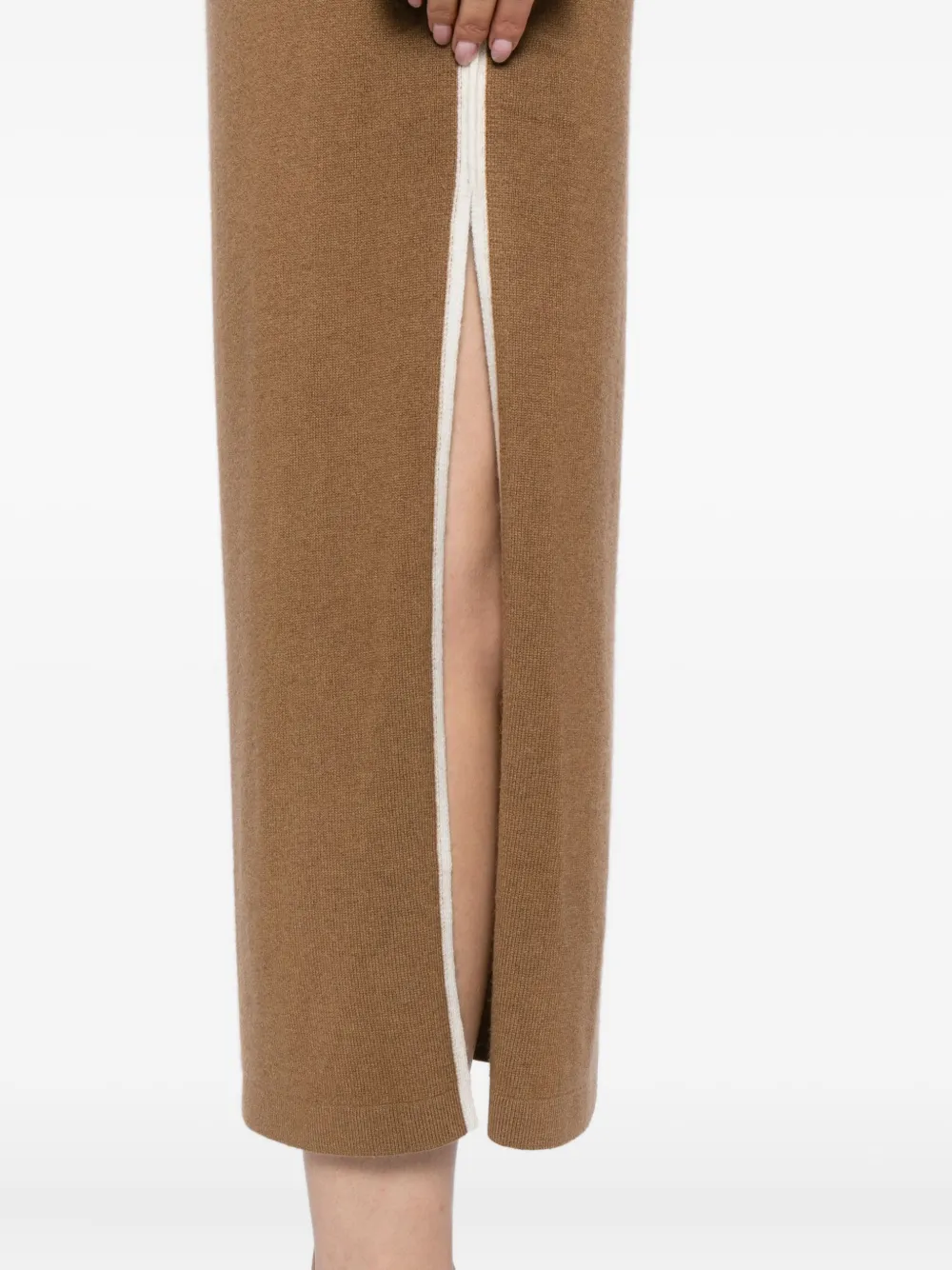 CUDDLEUP Gebreide maxi-rok Bruin