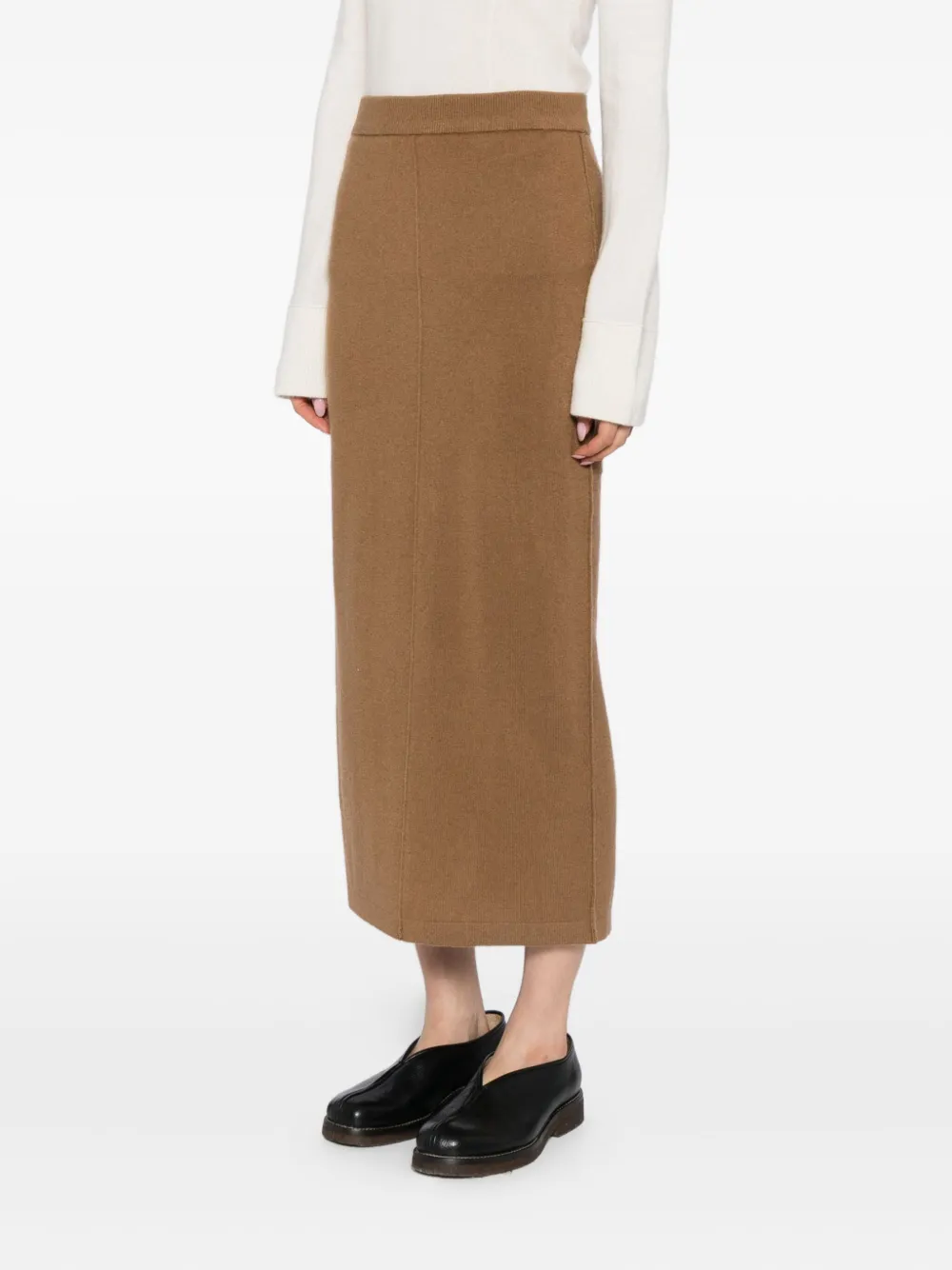 CUDDLEUP Gebreide maxi-rok Bruin