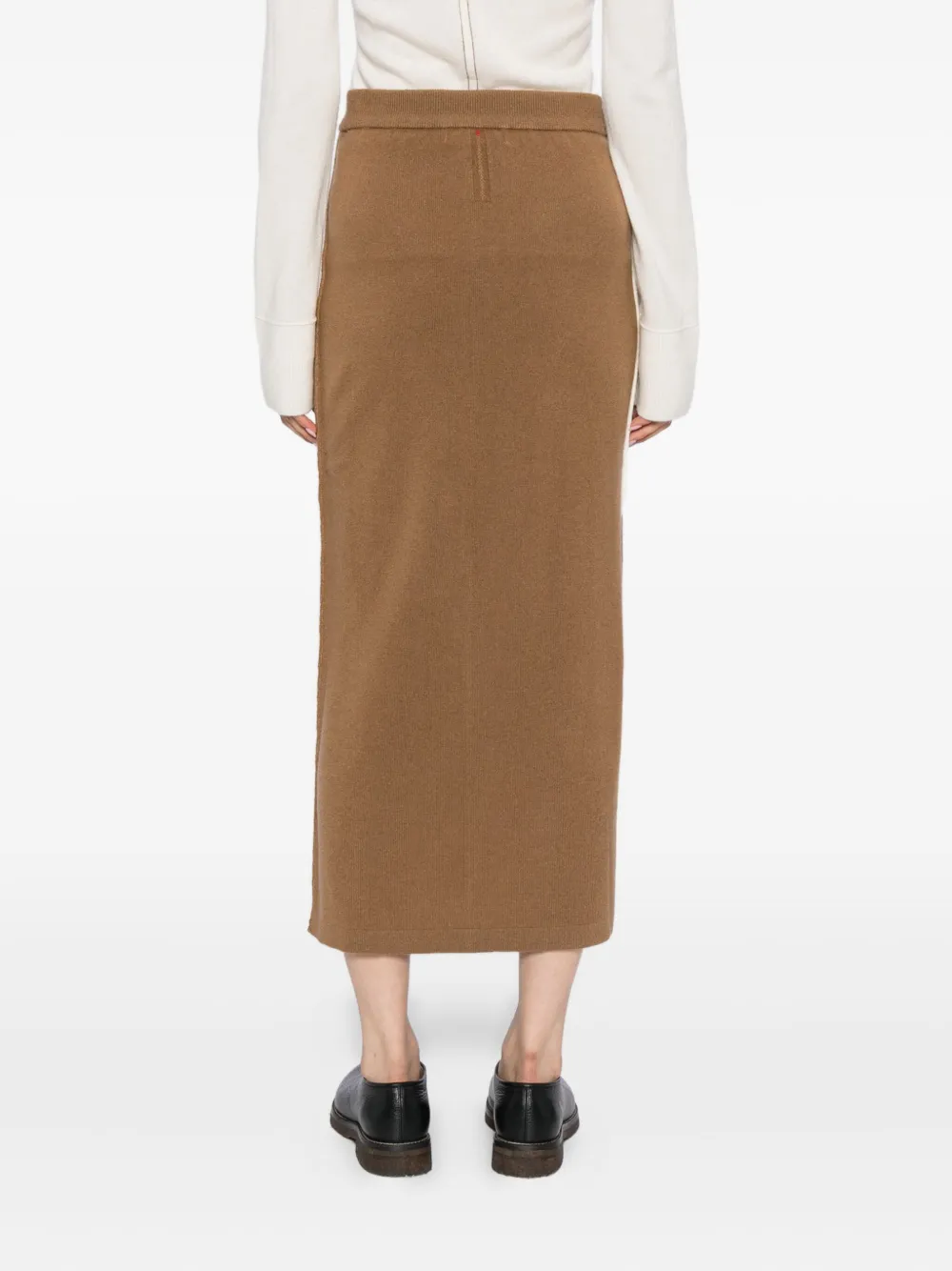CUDDLEUP Gebreide maxi-rok Bruin