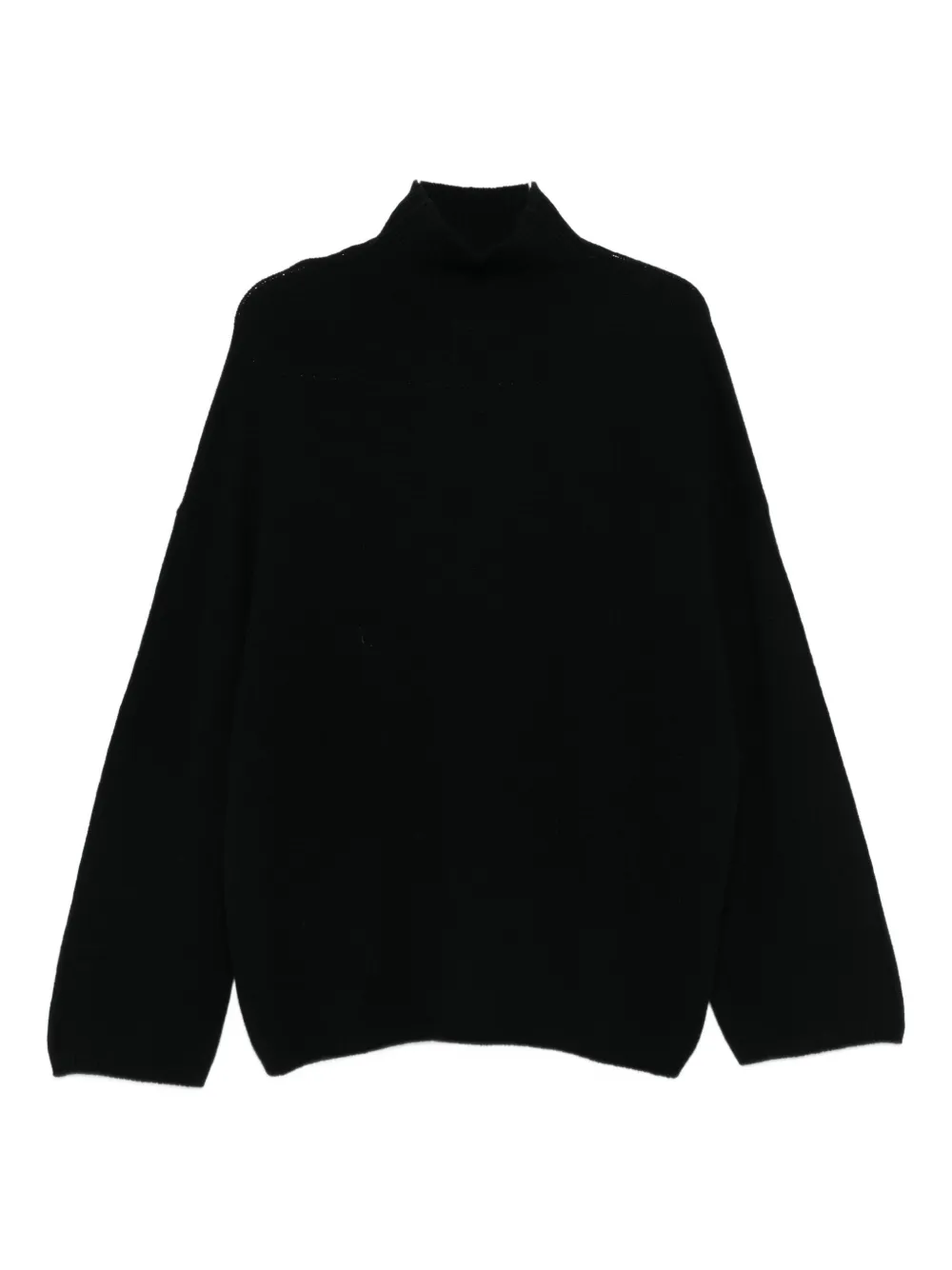 Allude Funnel-neck Sweater In Black