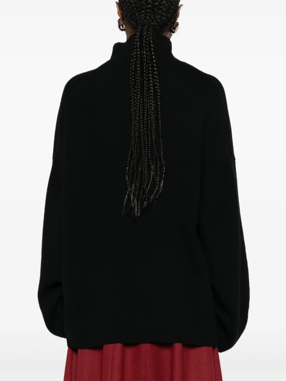 Allude Trui met trechterhals Zwart