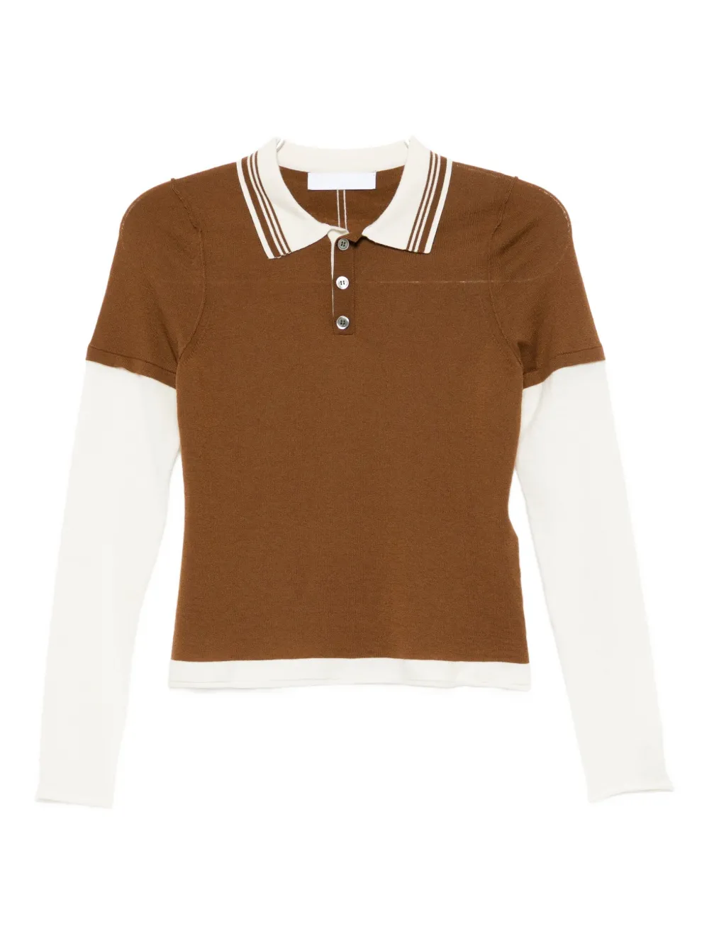 Cuddleup Long-sleeve Polo Top In Brown