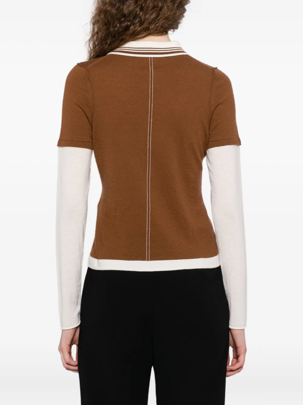 Cuddleup Long-sleeve Polo Top In Brown