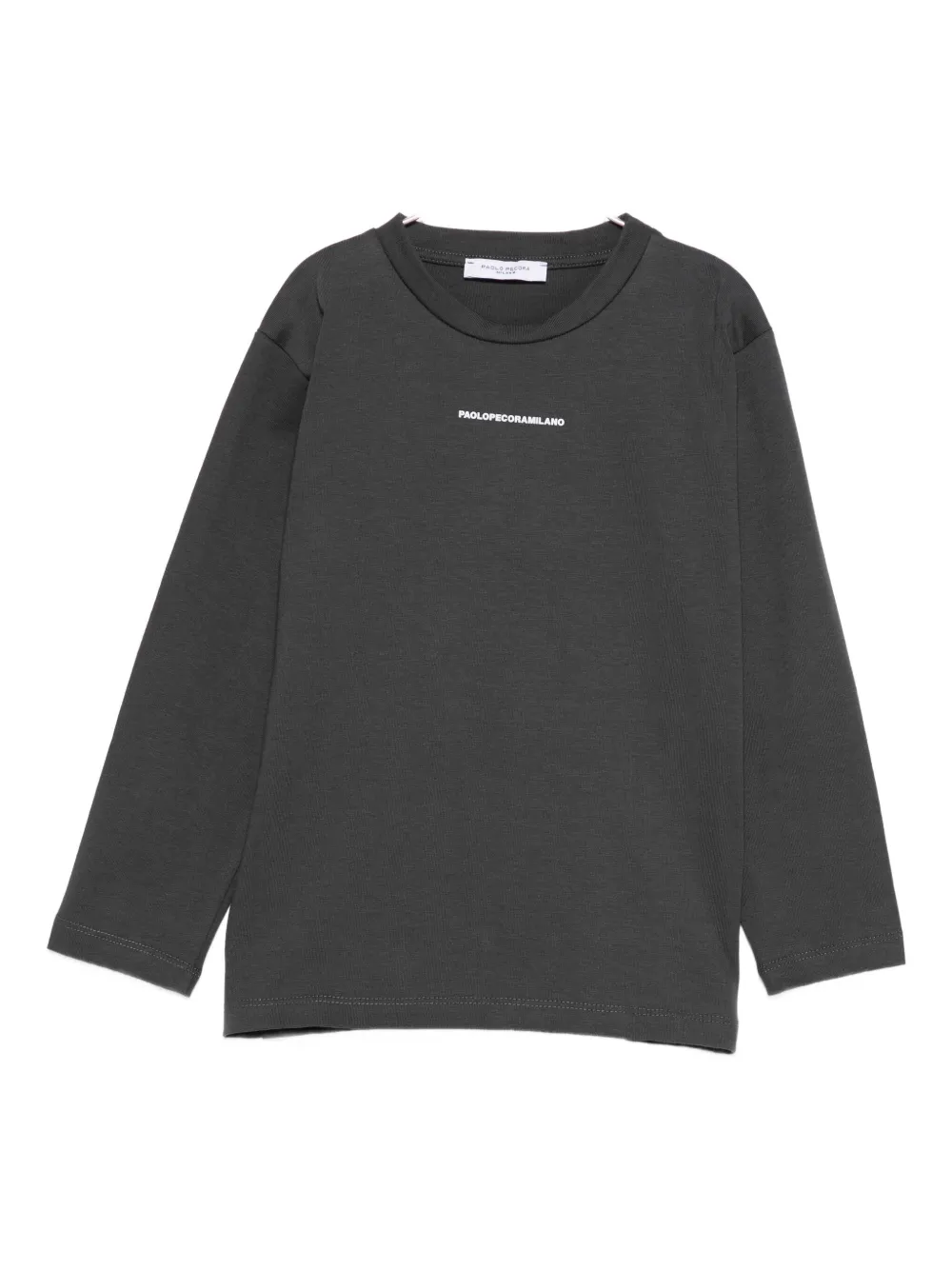 Paolo Pecora Kids logo-print long-sleeved T-shirt - Grigio