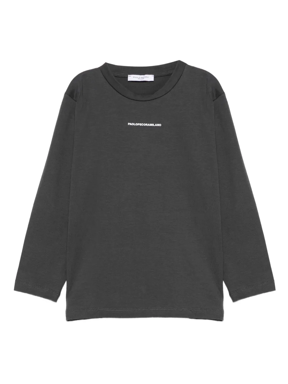Paolo Pecora Kids logo-print long-sleeved T-shirt | Grey | Image 1