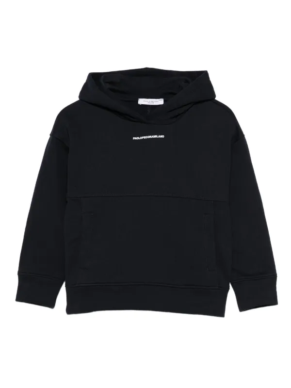 Paolo Pecora Kids Felpa Con Cappuccio e Logo Blu FARFETCH IT