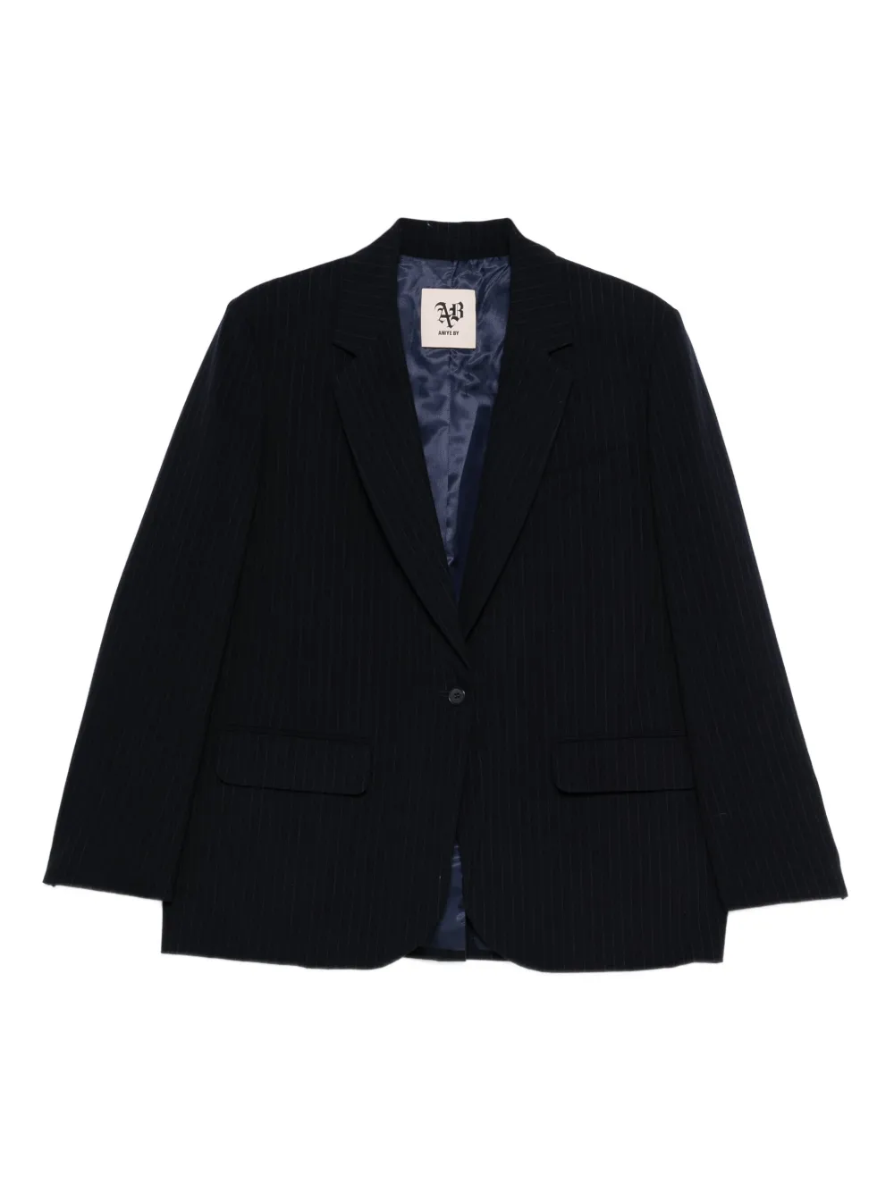 Aniye By pinstripe-print single-breasted blazer | Blue | Image 1