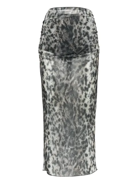 Aniye By mesh leopard-print midi skirt