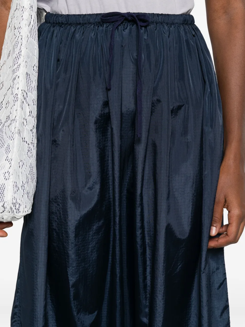 6397 Drawstring Midi Skirt In Blue