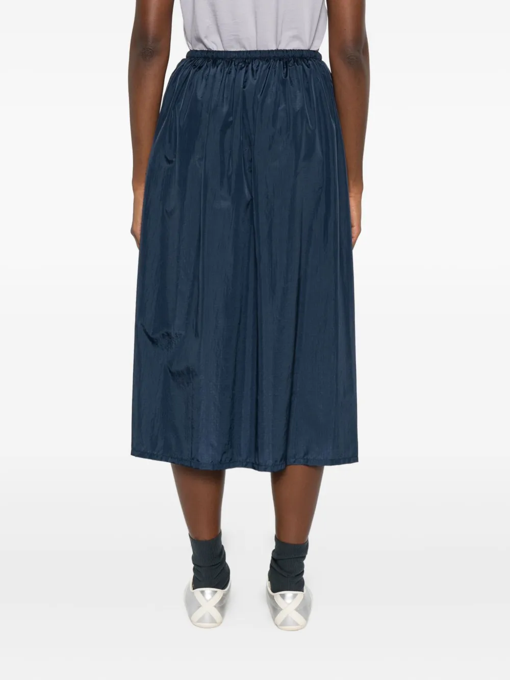 6397 Drawstring Midi Skirt In Blue