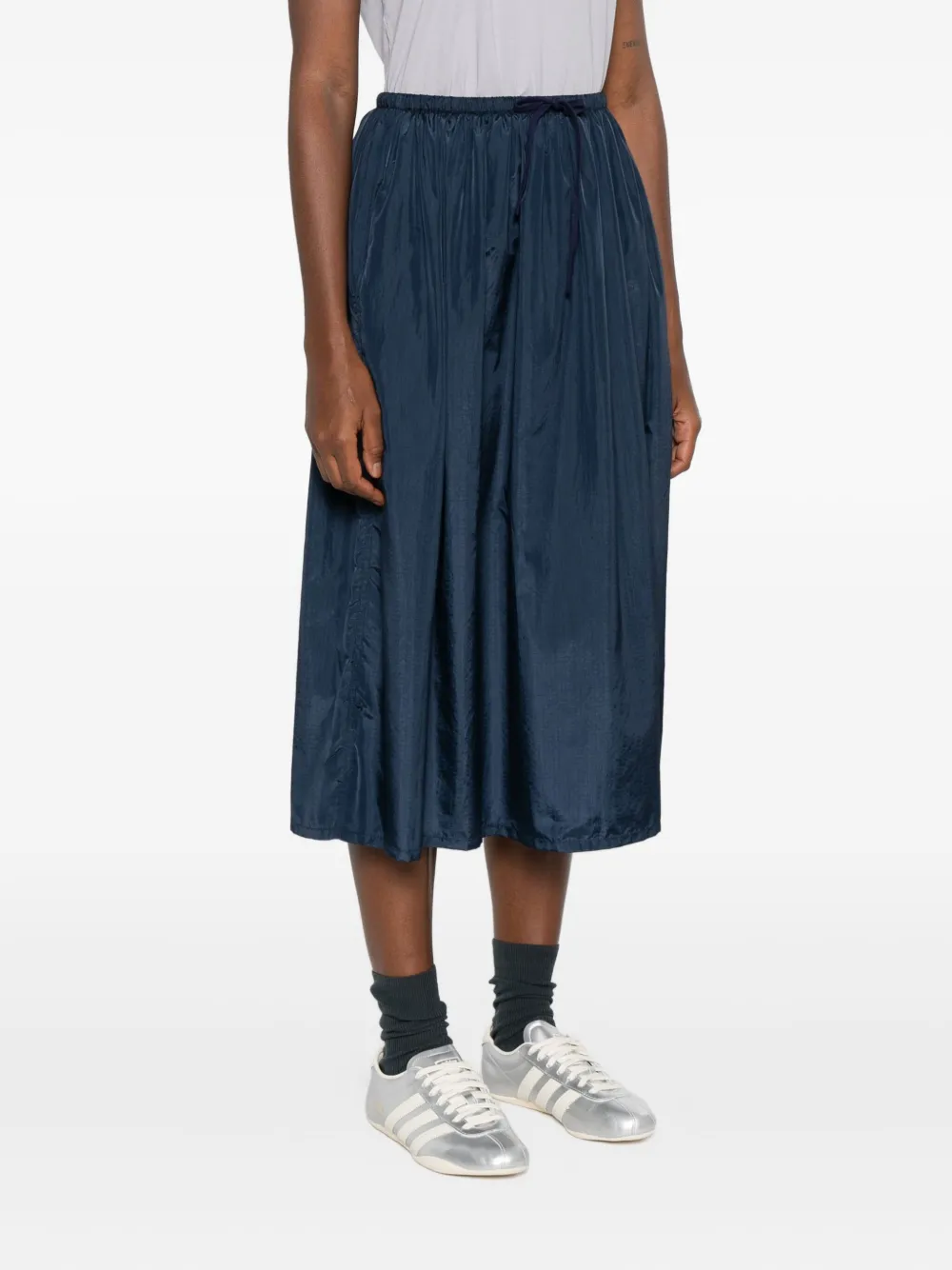 6397 Drawstring Midi Skirt In Blue