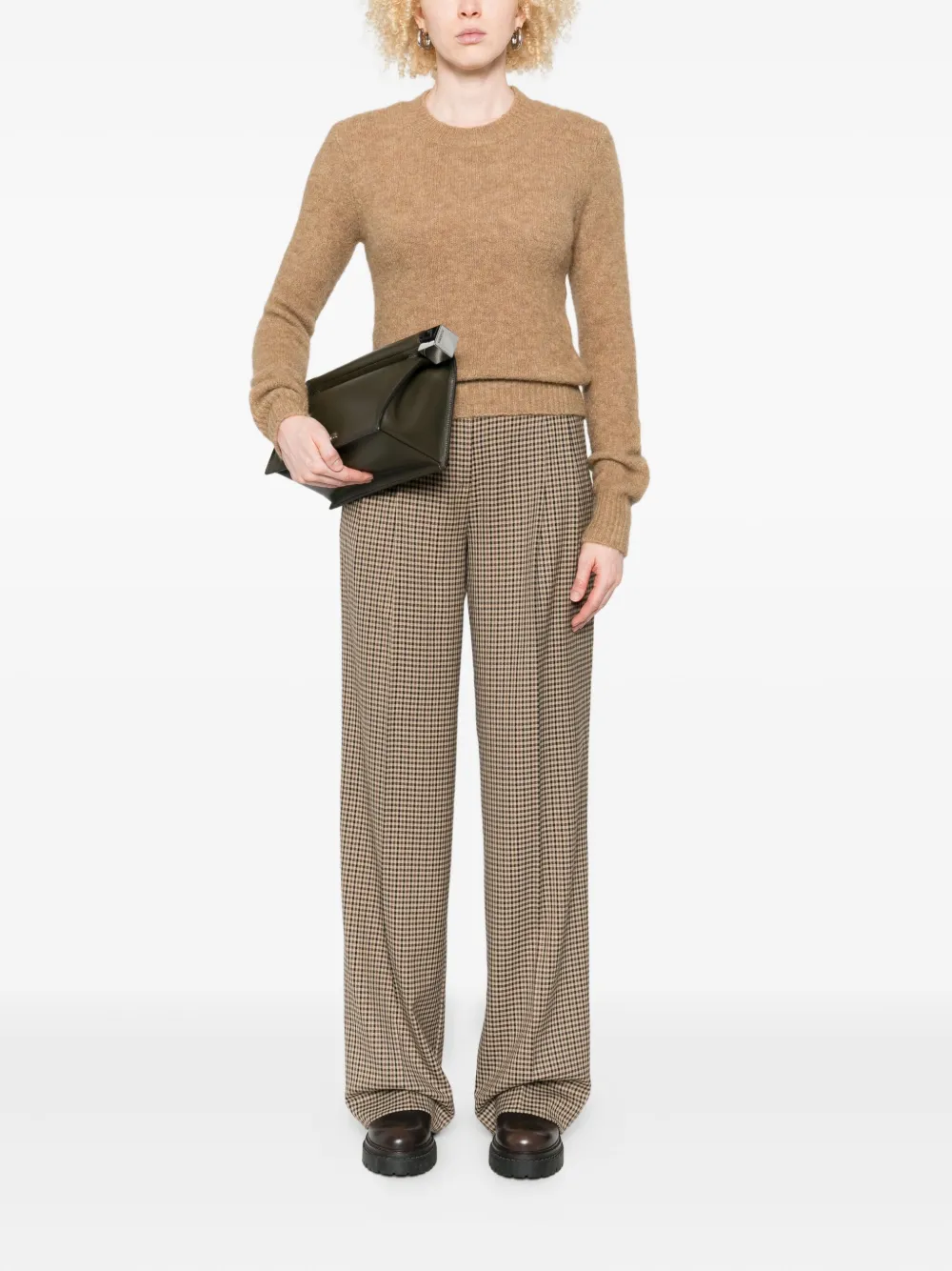 Aniye By check-print trousers - Bruin