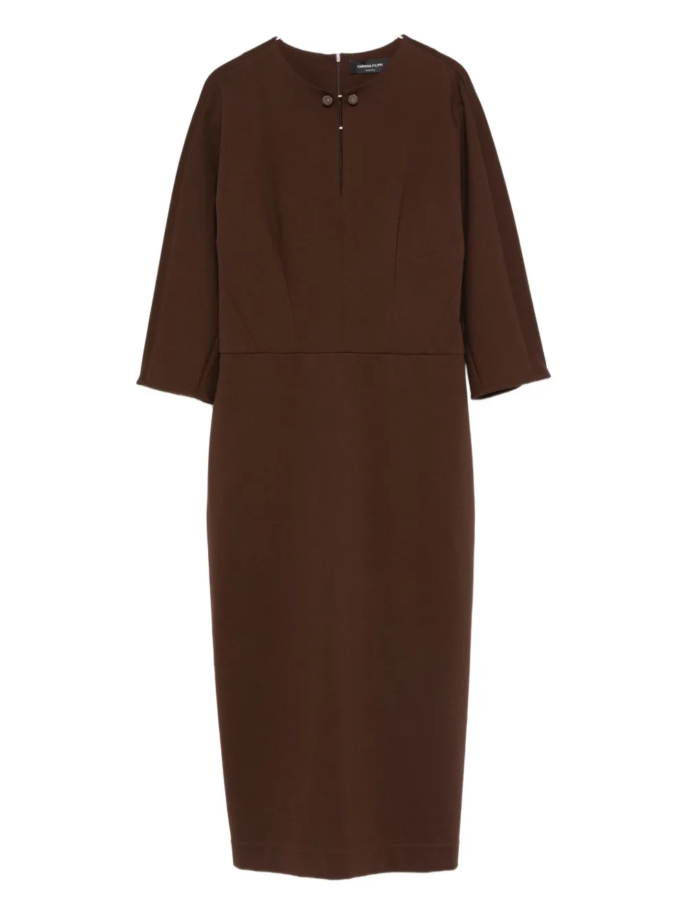 Fabiana Filippi Button-detail Midi Dress In Brown