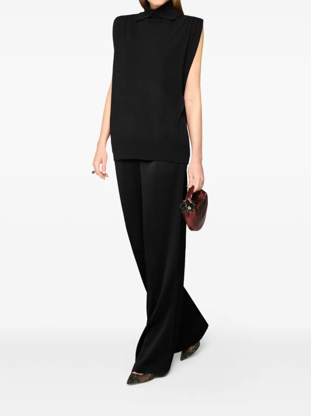 Genny Top met hoge hals Zwart