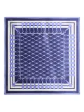 Genny tassel-print silk scarf - Blue