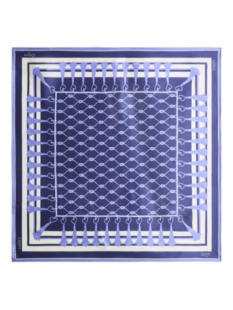 Genny tassel-print silk scarf