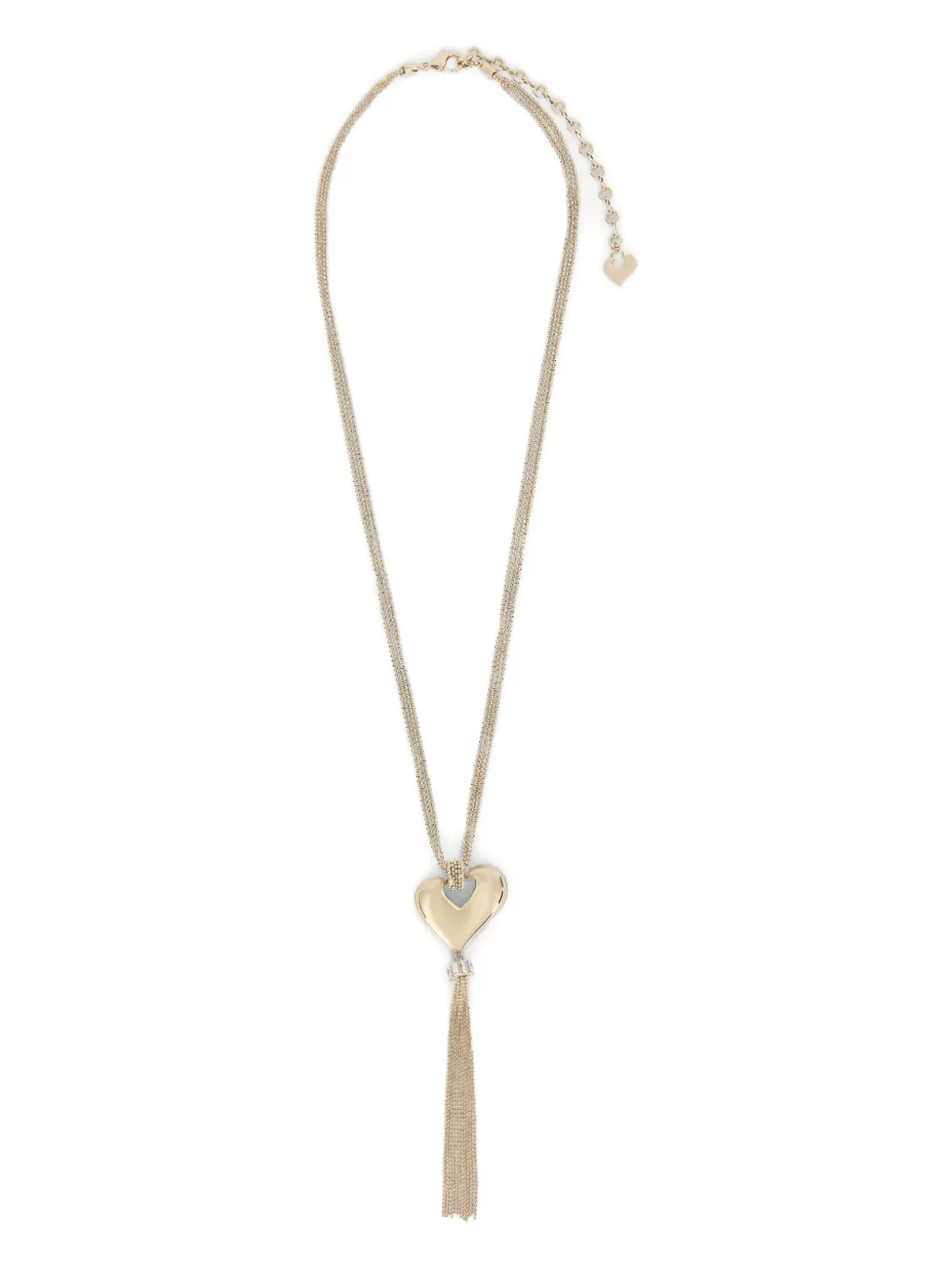 Genny Heart And Tassel-pendant Necklace In Gold