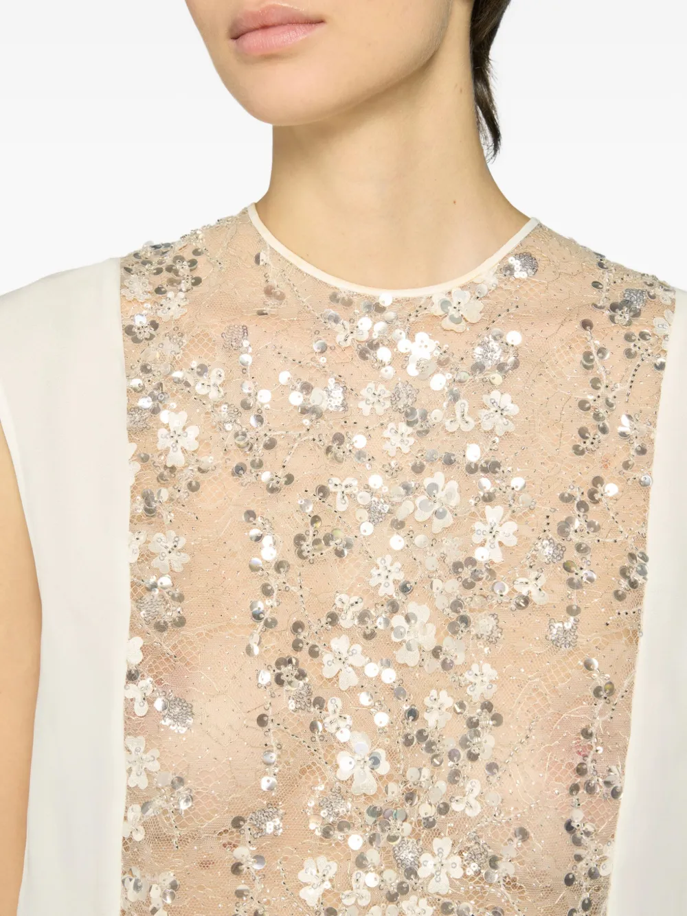 Genny Top verfraaid met pailletten Wit