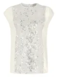 Genny sequin-embellished sleeveless top - White