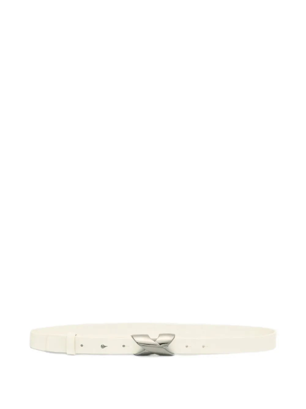Genny X-buckle leather belt | White | Image 1
