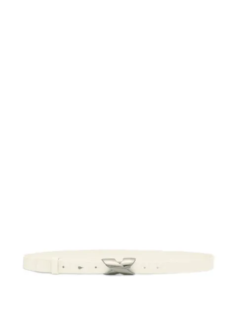 Genny X-buckle leather belt