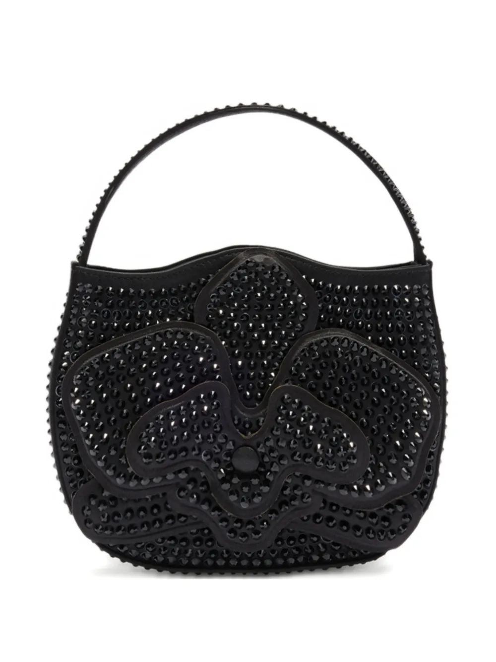 Genny mini Orchidea crystal-embellished tote bag | Black | Image 1