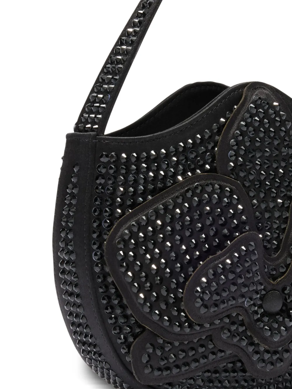 Genny Mini Orchidea shopper verfraaid met kristallen Zwart