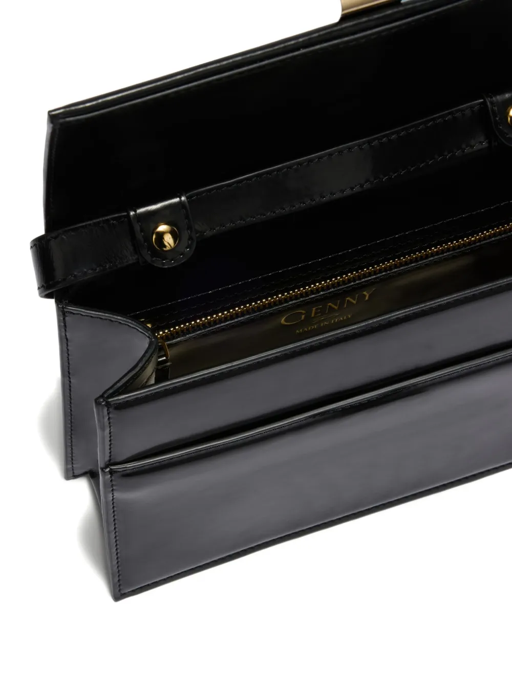 Genny Medium Flap-front Clutch Bag In Black