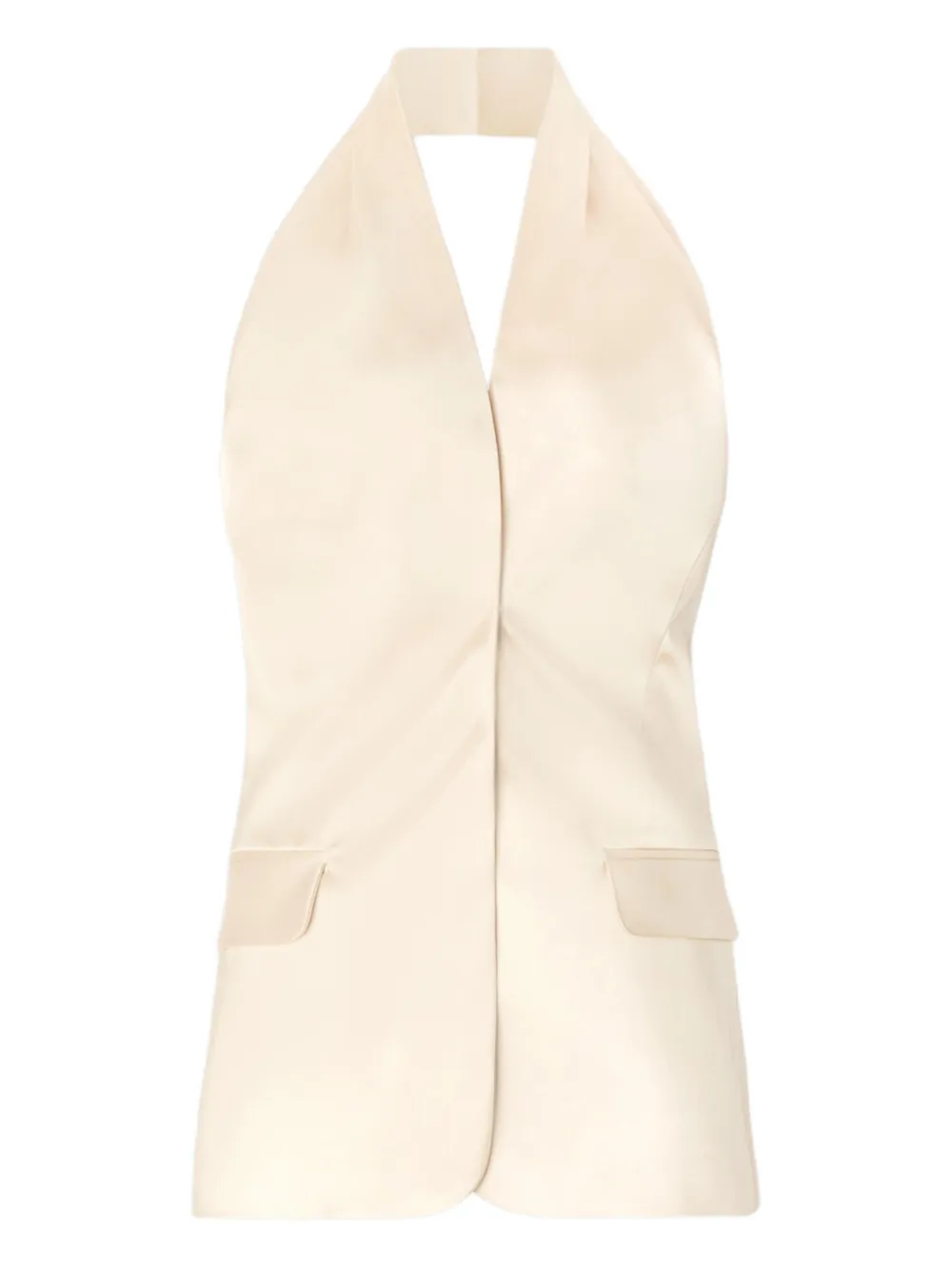Genny halter-neck satin top | Neutrals | Image 1