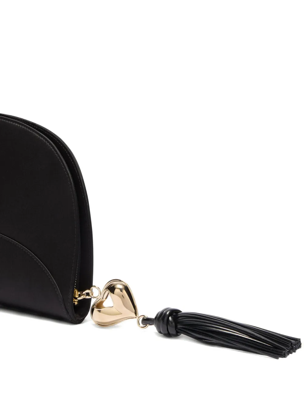 Genny Kleine hartvormige clutch met kwastje Zwart