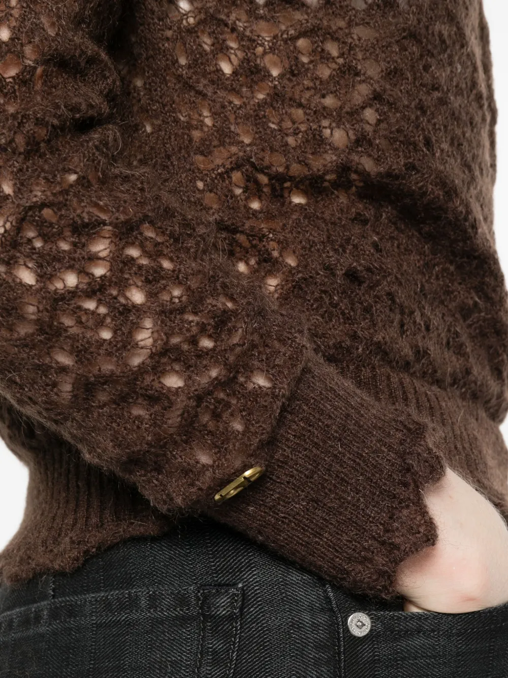 TWINSET Gehaakte wikkeltrui Bruin